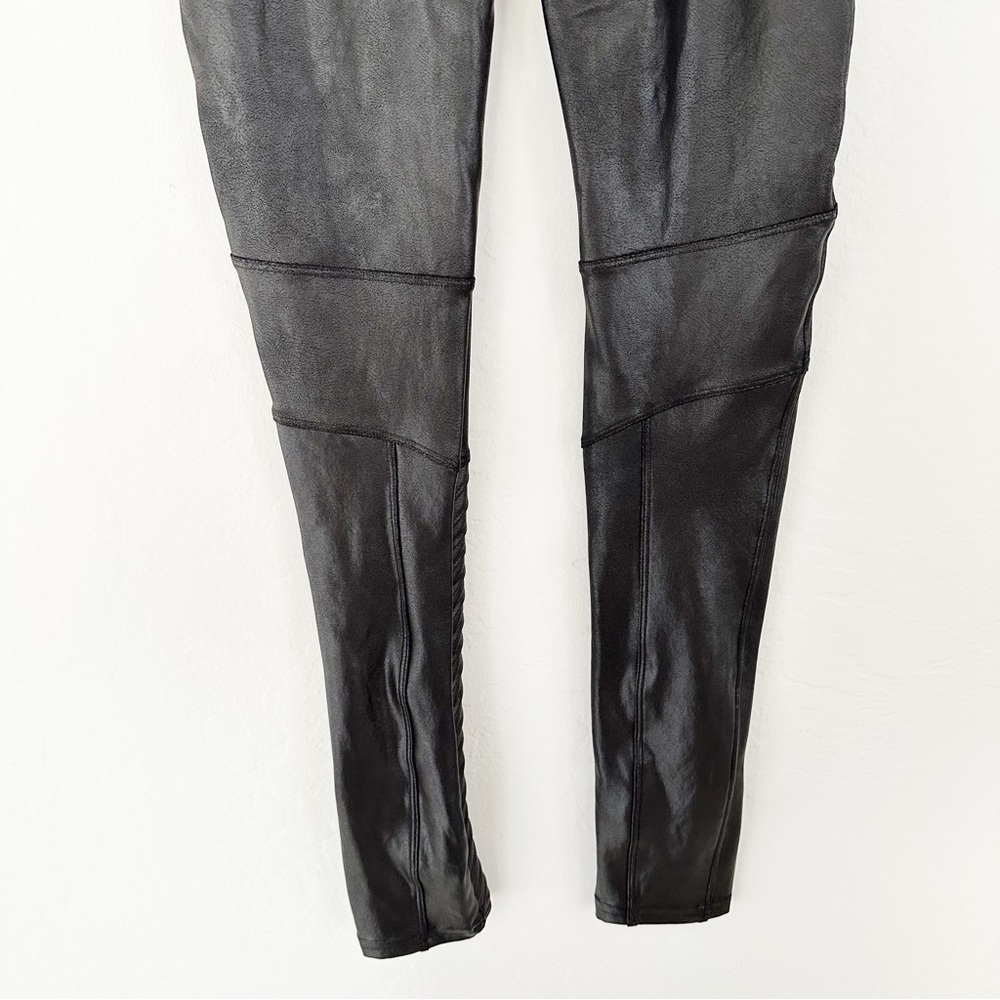 Spanx Women’s Faux Leather Moto Leggings Very Black | Small - Picture 8 of 12